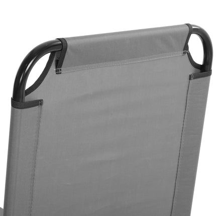 Adjustable sun lounger in steel - Grey, 188 x 56 x 28 cm