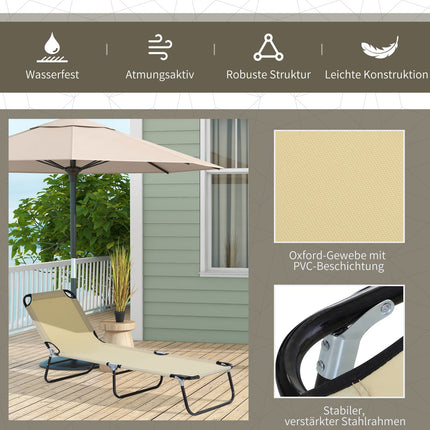 Adjustable garden sun lounger, Steel frame, Blue, 188x56x28 cm