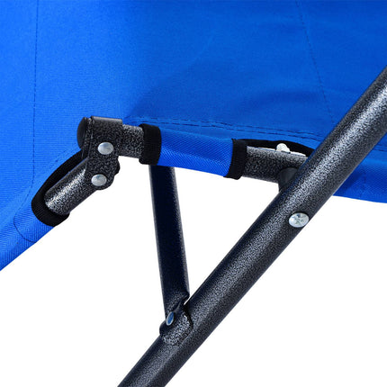 Folding beach chair with cushion, metal & Oxford fabric, blue
