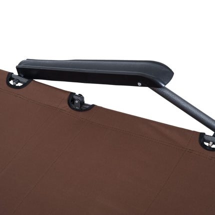 Folding sun lounger with cushion, metal & Oxford fabric