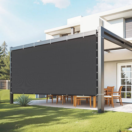 Sun Shade Cloth 8 x 12 Ft, 90% Block, HDPE, Black