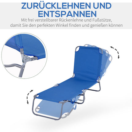Folding camping bed with adjustable backrest, 120 kg capacity