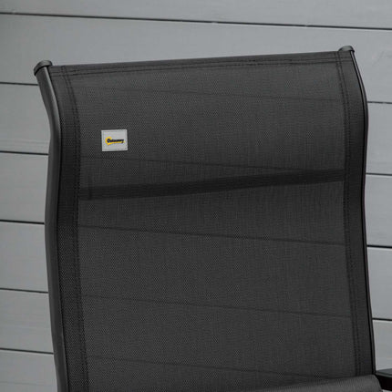 Adjustable reclining garden chair, black textile, steel 70x65x111 cm