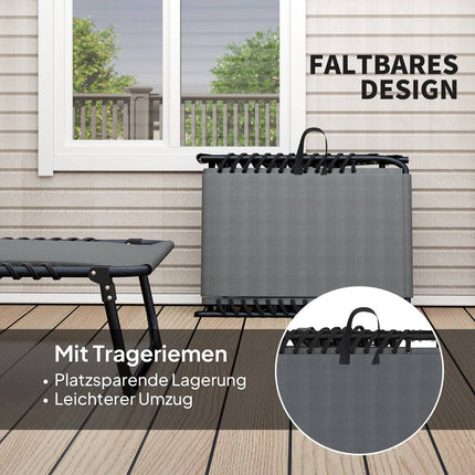 Folding deck chair with cushion & adjustable backrest, 120 kg limit