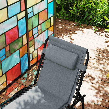 Folding deck chair with cushion & adjustable backrest, 120 kg limit