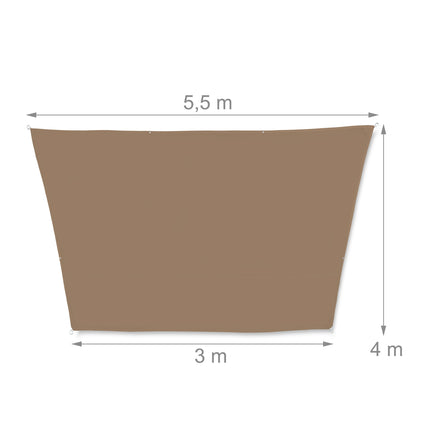 Sun sail trapezoidal coffee brown