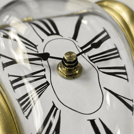 Surreal Gold Table Clock – Curved Dalí Design