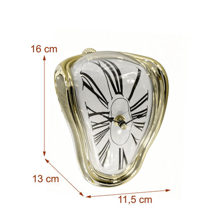 Surreal Gold Table Clock – Curved Dalí Design