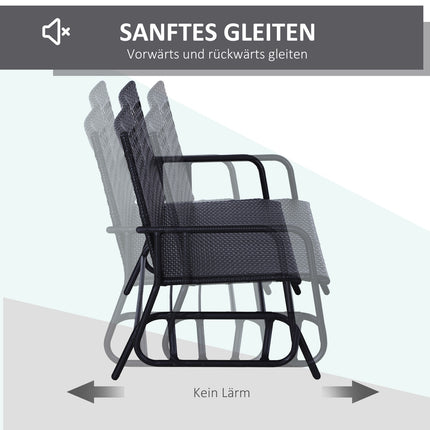 2-seat poly rattan garden swing bench