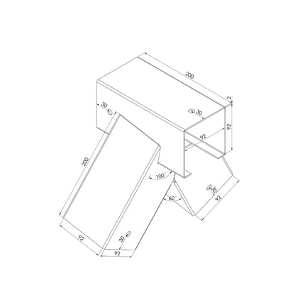 Swing Bracket, A-Shape, Steel, 90x90 mm Posts