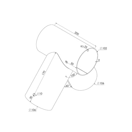 Swing Connector, A-Shape, Round Post, Steel