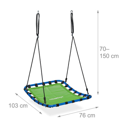 Swing with square nest in green