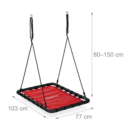 Swing with square nest in red