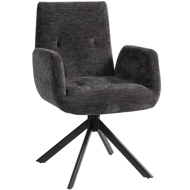 Swivel Accent Chair, Modern Design, Black, 120 kg Capacity