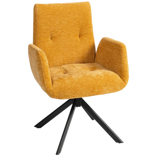 Fotel obrotowy, nowoczesny design, żółty, udźwig 120 kg