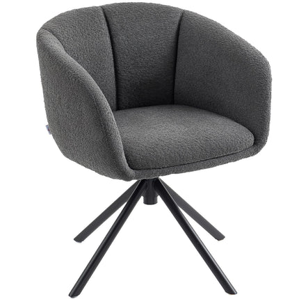 Swivel Armchair, Comfy Seat, Dark Grey, 120kg Capacity