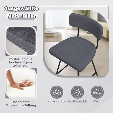 Swivel Bar Stools Set of 2, Padded with Backrest & Footrest, Gray