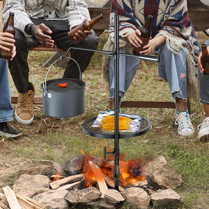 Swivel Campfire Grill, Adjustable Height, 14-Inch Steel Grate