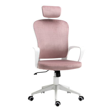 Ergonomic office chair, height adjustable, pink 63X64X118-128cm