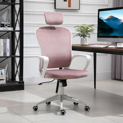 Ergonomic office chair, height adjustable, pink 63X64X118-128cm