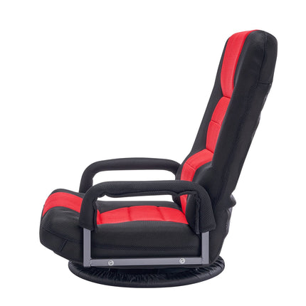 Swivel Floor Gaming Chair, 360-Degree, 6-Position, Red Black