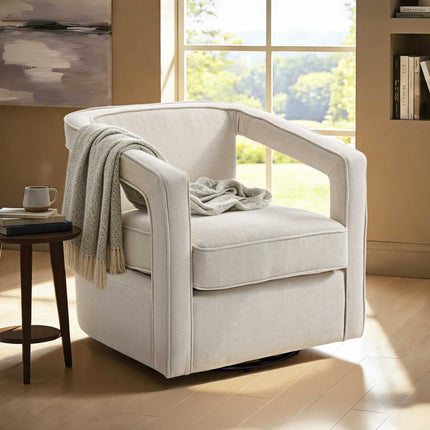 Swivel Lounge Chair, Beige, 360 Rotation, 77 x 75 x 72 cm