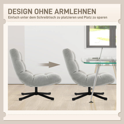 Swivel Lounge Chair, Wide Seat, Water-Resistant Chenille, Light Grey