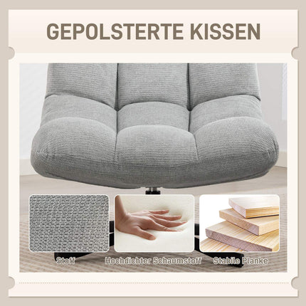 Swivel Lounge Chair, Wide Seat, Water-Resistant Chenille, Light Grey