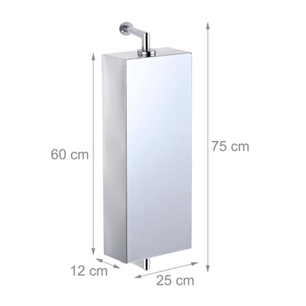 Swivel Mirror Cabinet, Stainless Steel, Wall-Mounted