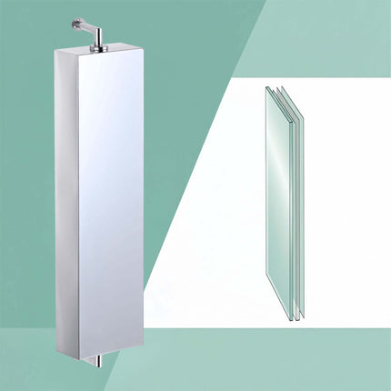 Swivel Mirror Cabinet, Stainless Steel, Wall-Mounted