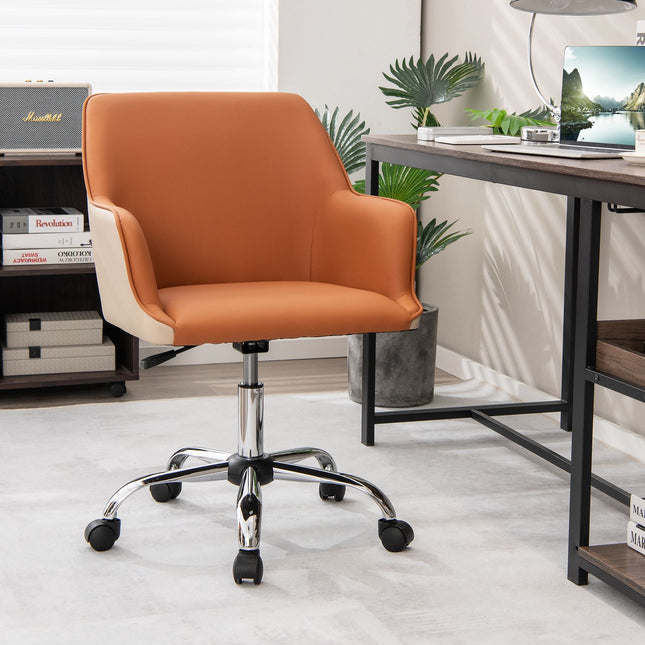 Swivel Office Chair, Adjustable Height, PU Leather