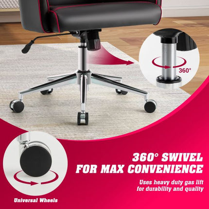 Swivel Office Chair, Adjustable Height, Recline, Lumbar Support