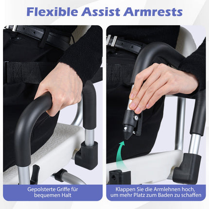 Swivel Shower Chair with Adjustable Height and Safety Belt