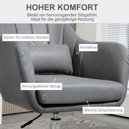 Adjustable Swivel Office Chair, Dark Grey, 60 x 60 x 79-91 cm