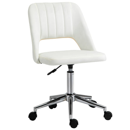 Height-adjustable beige swivel chair for office & living room