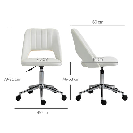 Height-adjustable beige swivel chair for office & living room