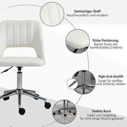 Height-adjustable beige swivel chair for office & living room