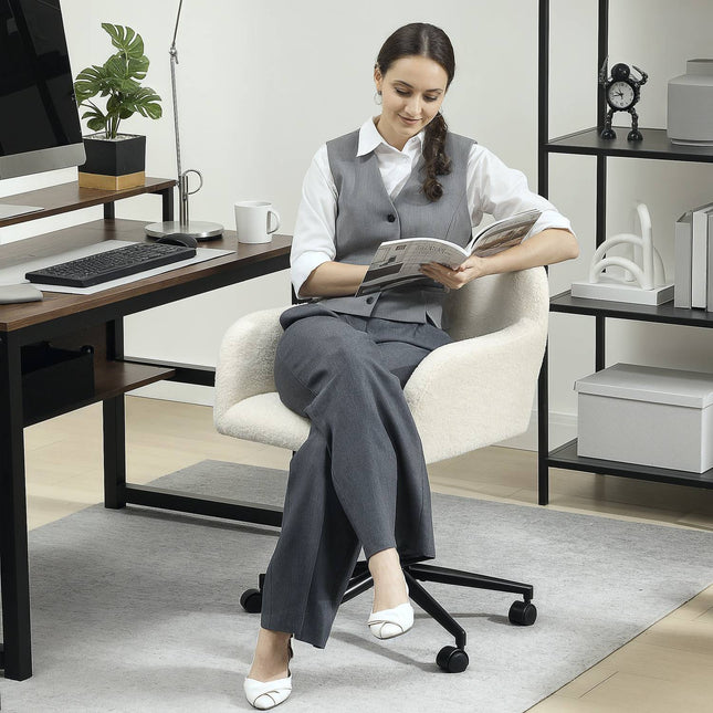 Swivel Office Chair, Fleece Fabric, Height Adjustable