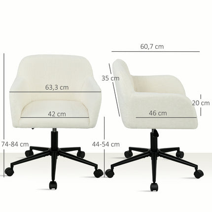 Swivel Office Chair, Fleece Fabric, Height Adjustable