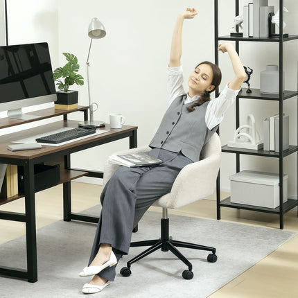 Swivel Office Chair, Fleece Fabric, Height Adjustable