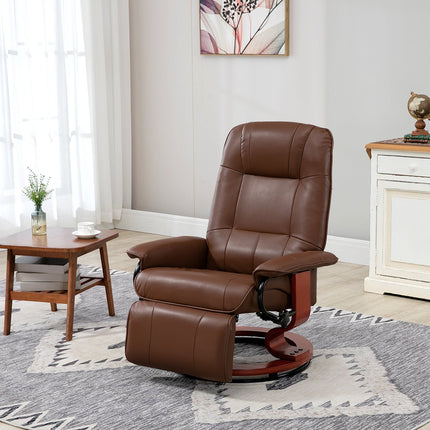 Reclining swivel chair, artificial leather with footrest