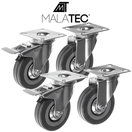 Swivel wheels - set of 4 pcs. Malatec 22537
