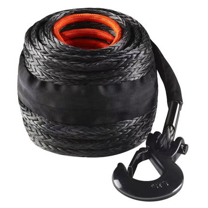 Synthetic Winch Rope 3/8 in x 85 ft, Hook and Sleeve