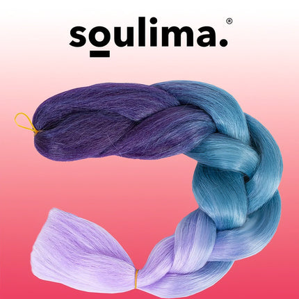 Synthetic hair braids ombre blue/fio W10342