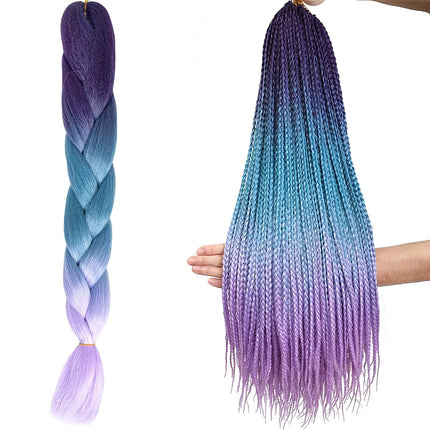 Synthetic hair braids ombre blue/fio W10342