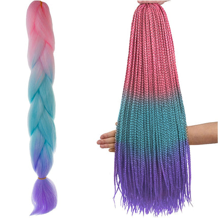 Synthetic hair ombre braids pink/ni/f W10341