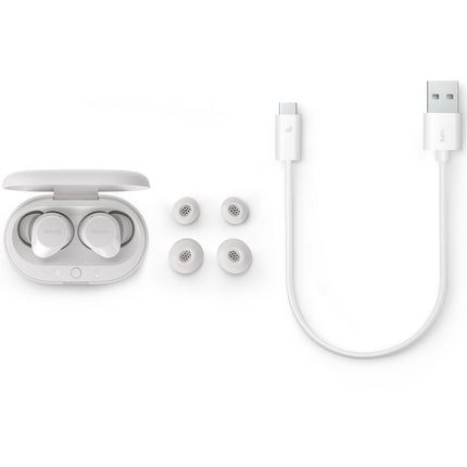 TAT1209WT True Wireless Headphones. Small and comfortable. 6+18 hours of playing time. IPX4 class. White.