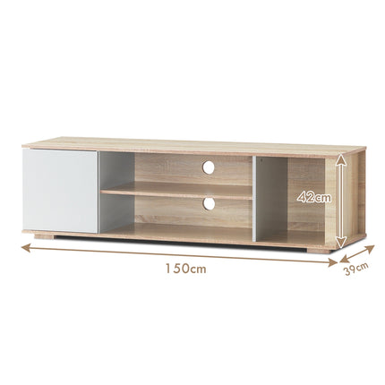 TV Stand, Oak Media Console for Up to 60-Inch TVs