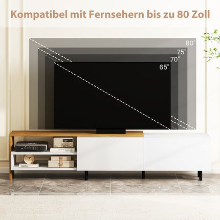 TV Stand for 80-Inch TVs with Shelves and Cabinets