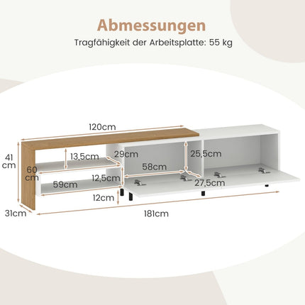 TV Stand for 80-Inch TVs with Shelves and Cabinets